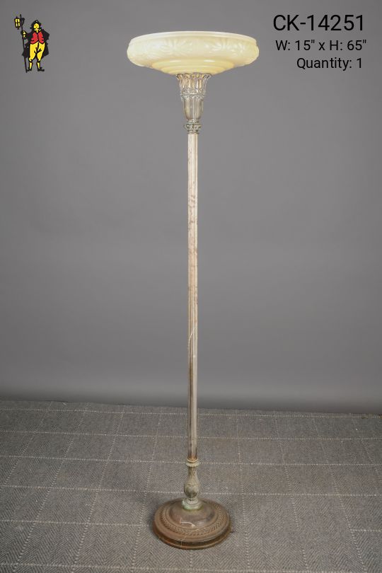 Distressed Antique Brass Torchiere