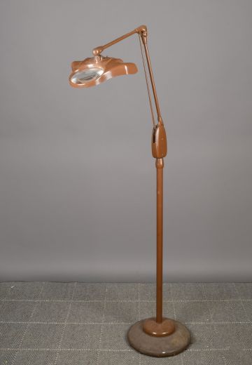 Bronze Medical Floor Lamp w/Magnifying Glass