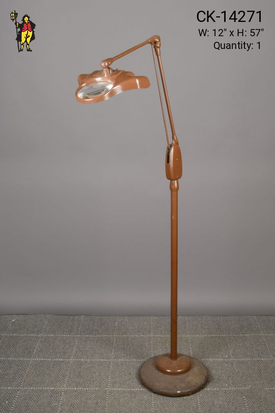 Bronze Medical Floor Lamp w/Magnifying Glass