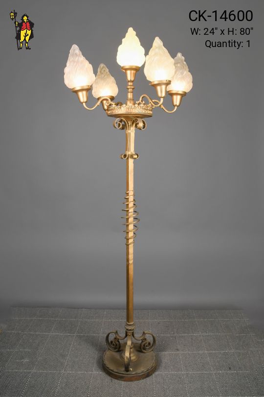 Five Flame Globe Standing Floor Lamp