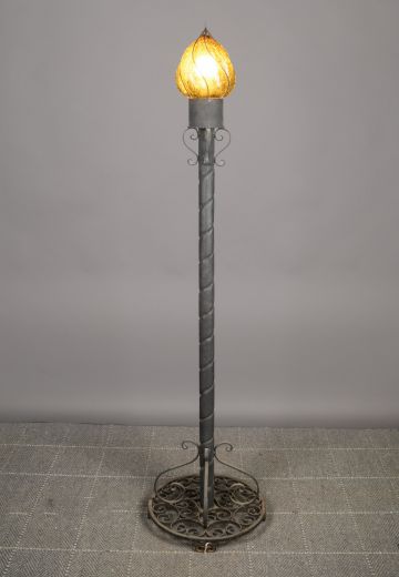 Medieval Iron Single Flame Standing Floor Lamp