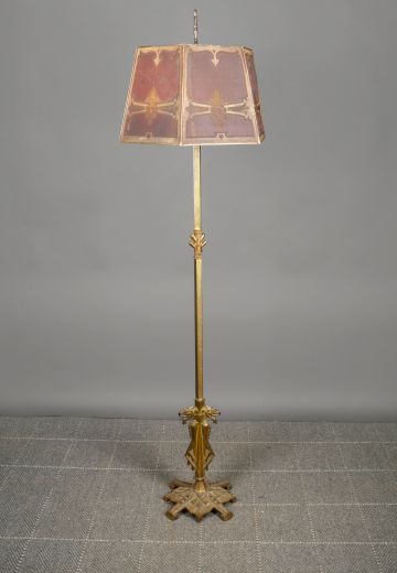 Mica Shaded Art Deco Footed Floor Lamp