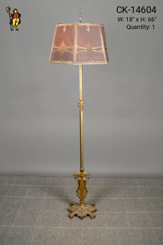 Mica Shaded Art Deco Footed Floor Lamp
