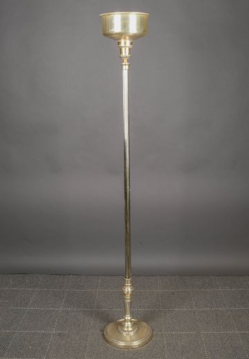 Stiffel Silver Plated Metal Shaded Torchiere