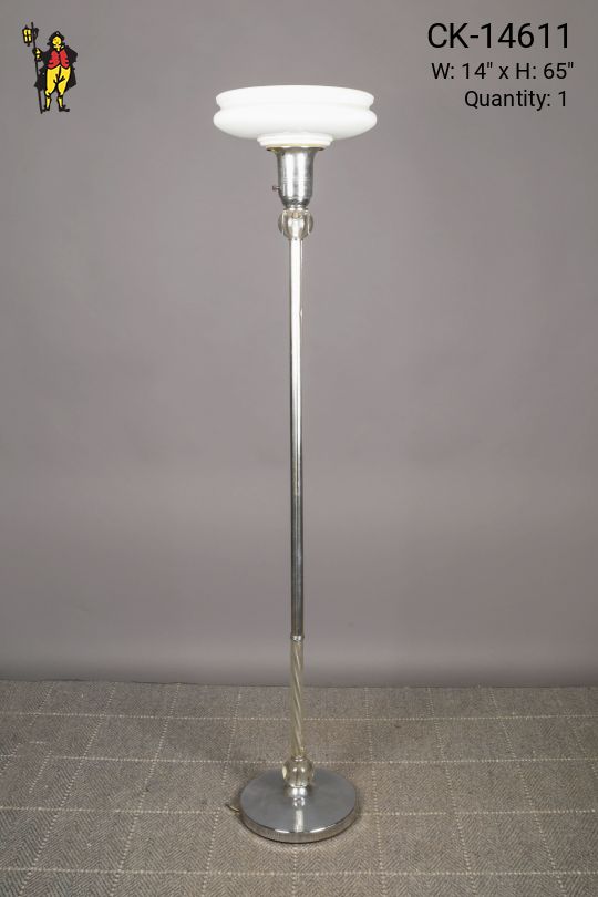 Nickel Torchiere w/Crystal Accents