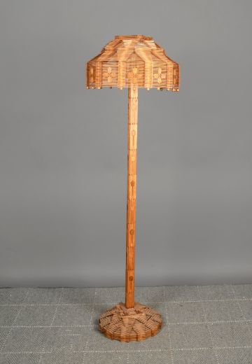 Wooden "Popsicle Stick" Floor Lamp