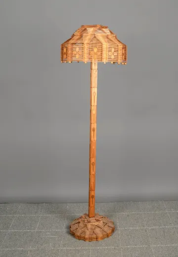 Wooden "Popsicle Stick" Floor Lamp