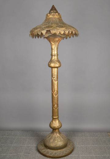 Pierced Brass Oversized Floor Lamp