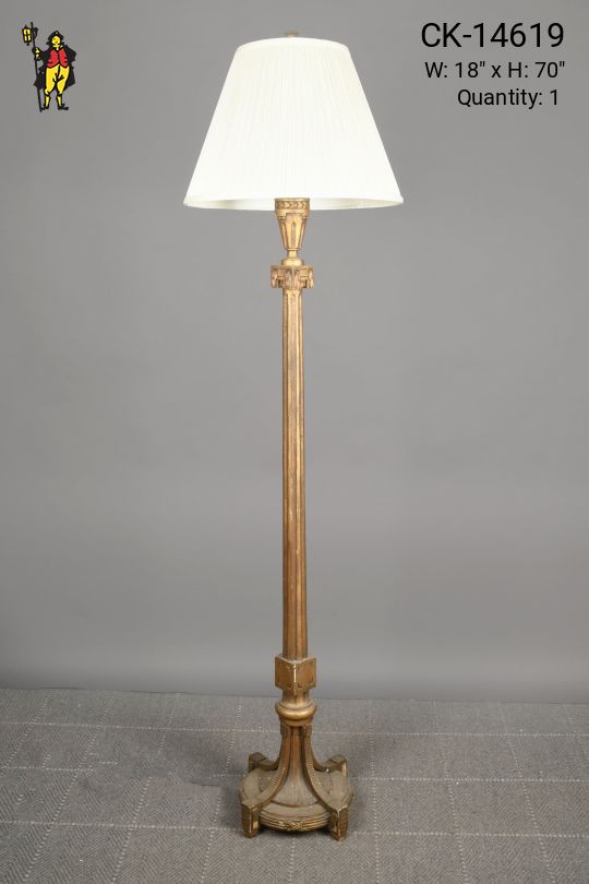 Wooden Footed Floor Lamp (Missing Piece of Base)