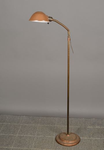 Bronze Metal Shaded Gooseneck Floor Lamp