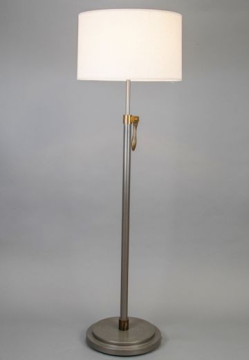 Adjustable Matte Nickel & Brass Floor Lamp