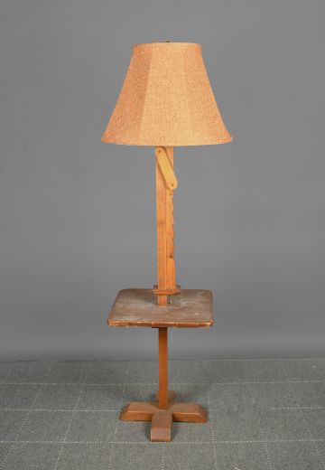 Wooden Adjustable Height Floor Lamp