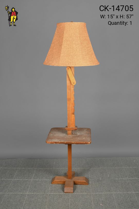 Wooden Adjustable Height Floor Lamp