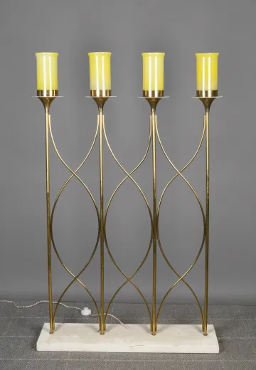 Brass Four Light 36" Wide Floor Lamp