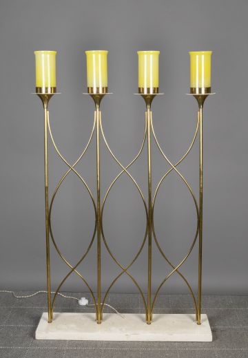 Brass Four Light 36" Wide Floor Lamp