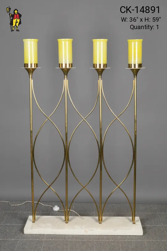 Brass Four Light 36" Wide Floor Lamp