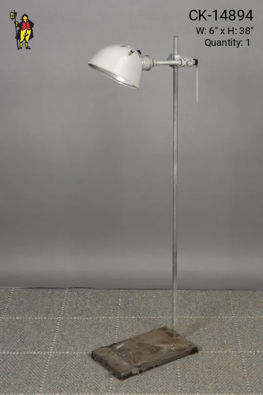 Small Nickel Industrial Task Floor Lamp