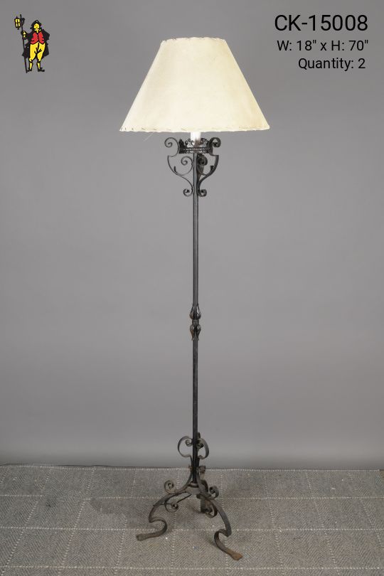 Iron Single Candle Footed Floor Lamp
