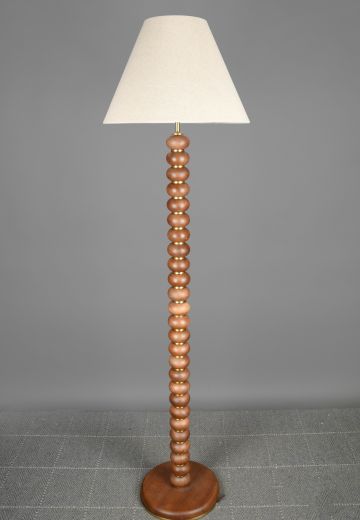 Wood & Brass Modern Floor Lamp