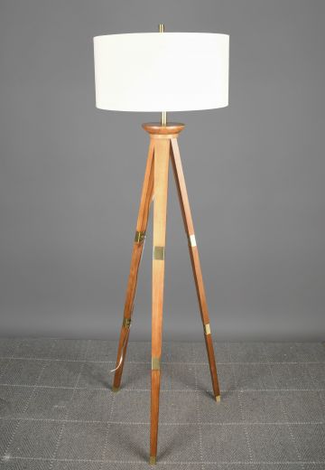 Wooden Tripod Floor Lamp