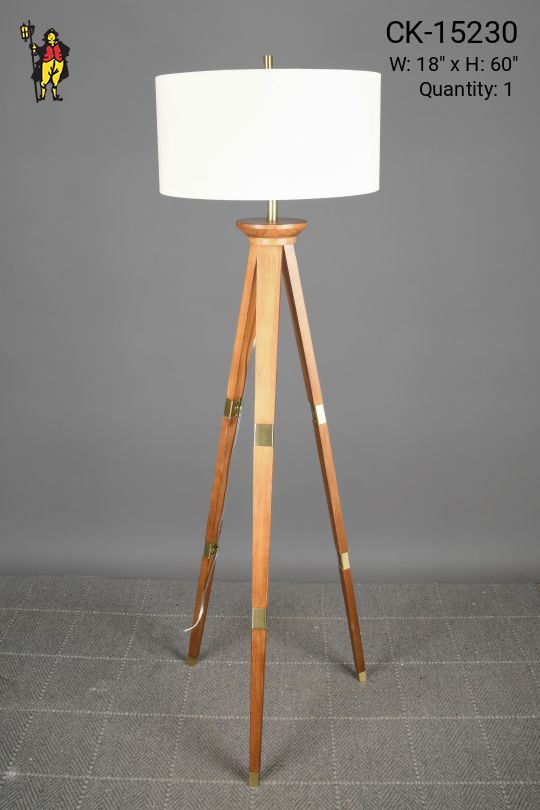 Wooden Tripod Floor Lamp