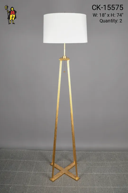 Brass Oversize Four Leg Floor Lamp