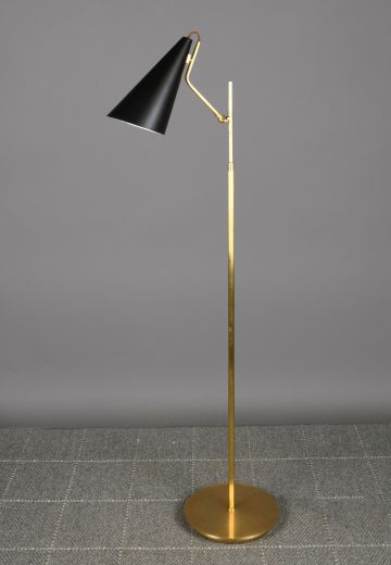 Brass & Black Directional Floor Lamp