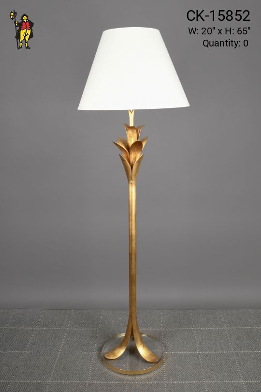 Painted Brass Floral Shaped Floor Lamp