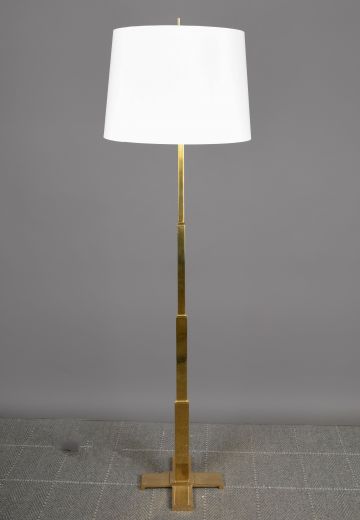 Polished Brass Modern "Step" Floor Lamp