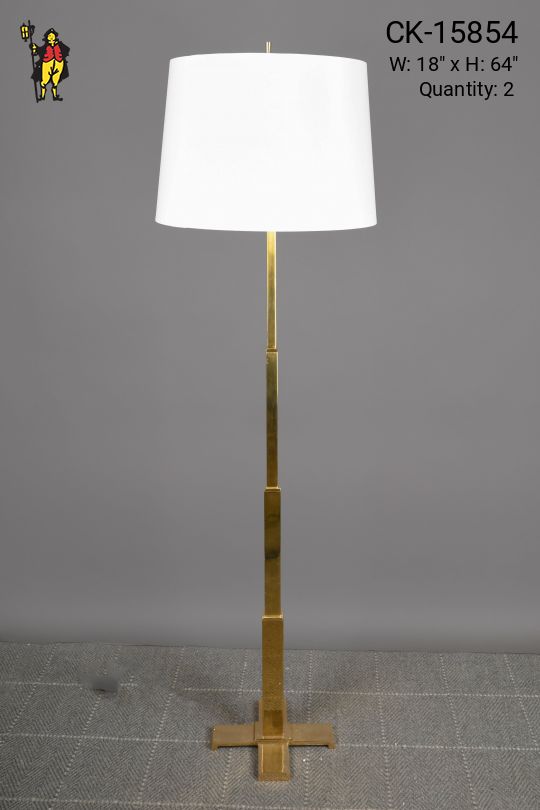 Polished Brass Modern "Step" Floor Lamp