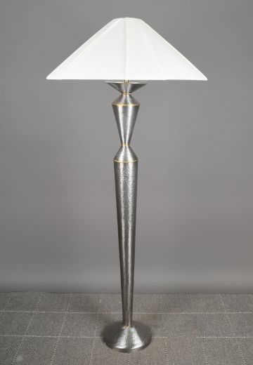 Silver Textured Floor Lamp