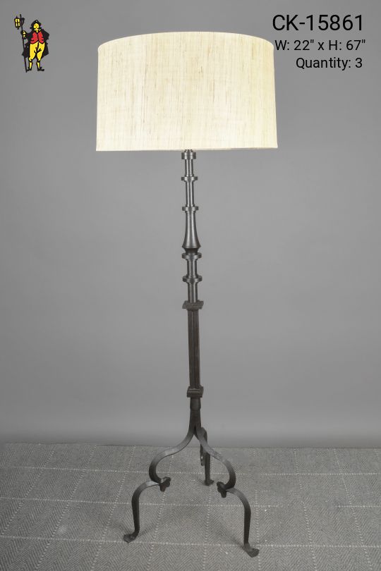 Black Traditional Three Leg Floor Lamp