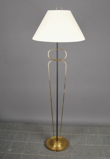 Brass & Black Modern Floor Lamp
