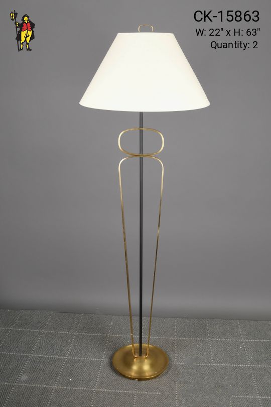 Brass & Black Modern Floor Lamp