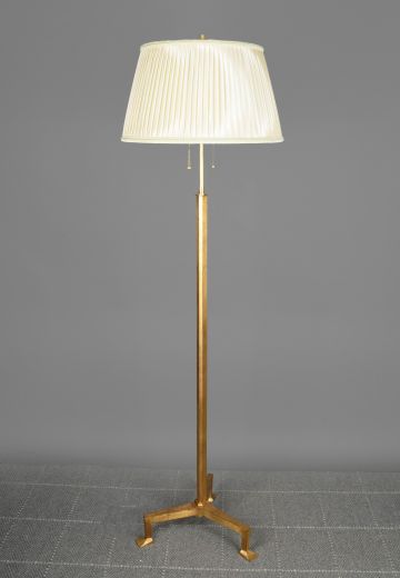 Painted Brass Three Footed Traditional Floor Lamp
