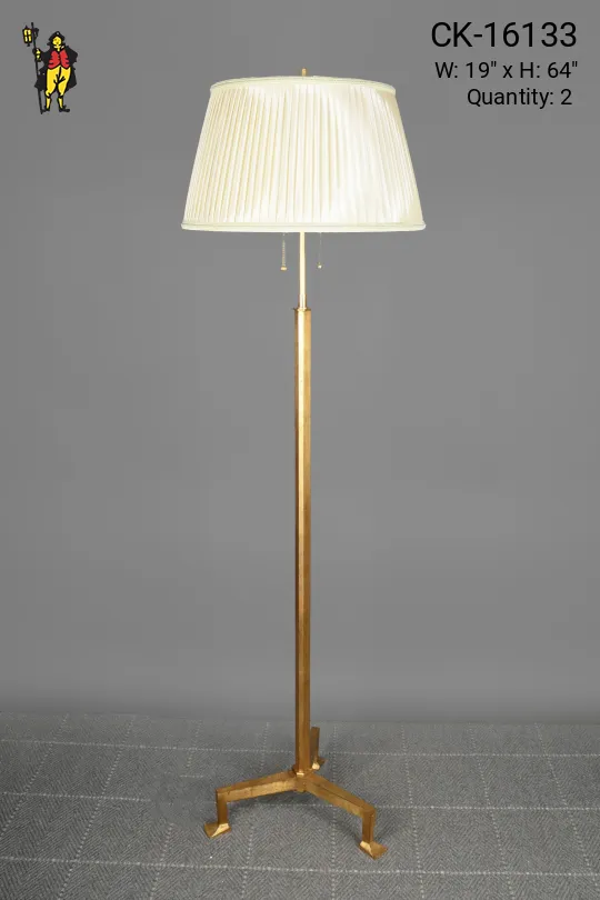 Painted Brass Three Footed Traditional Floor Lamp