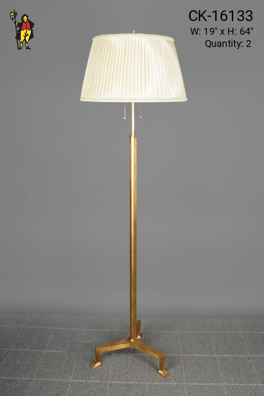Painted Brass Three Footed Traditional Floor Lamp