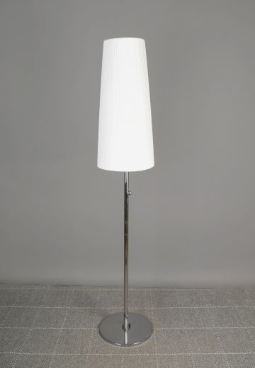 Polished Nickel Modern Fabric Shaded Floor Lamp