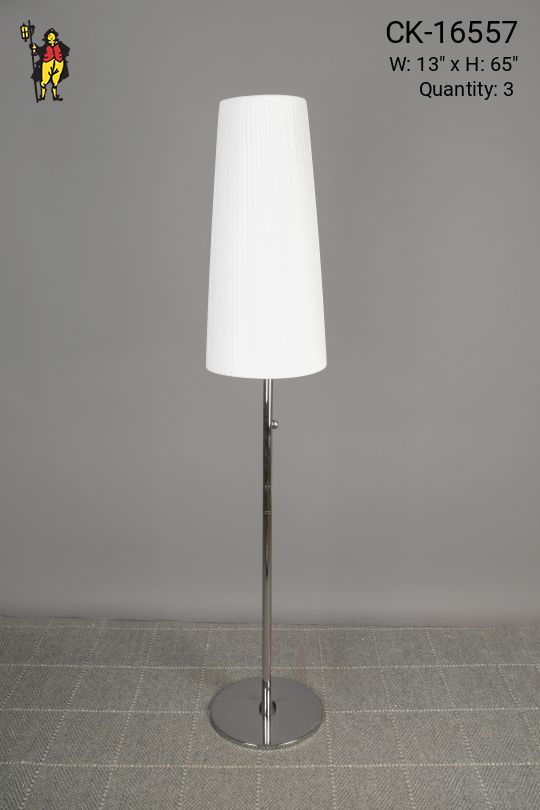 Polished Nickel Modern Fabric Shaded Floor Lamp