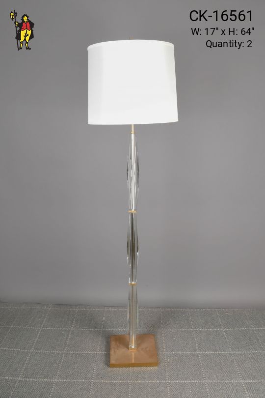 Brass & Glass Abstract Floor Lamp