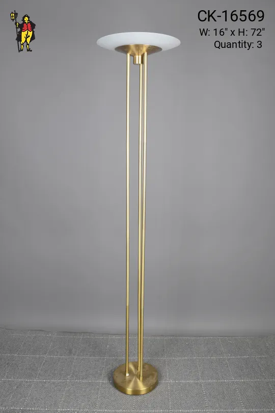 *LED* Brass & Glass Torchiere