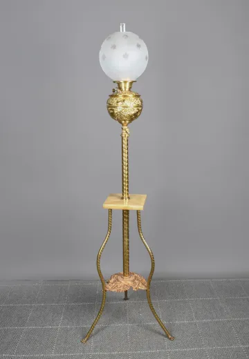 Brass Faux-Oil Victorian Floor Lamp