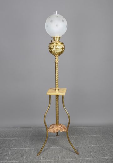 Brass Faux-Oil Victorian Floor Lamp