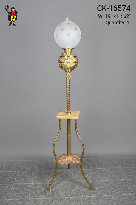 Brass Faux-Oil Victorian Floor Lamp