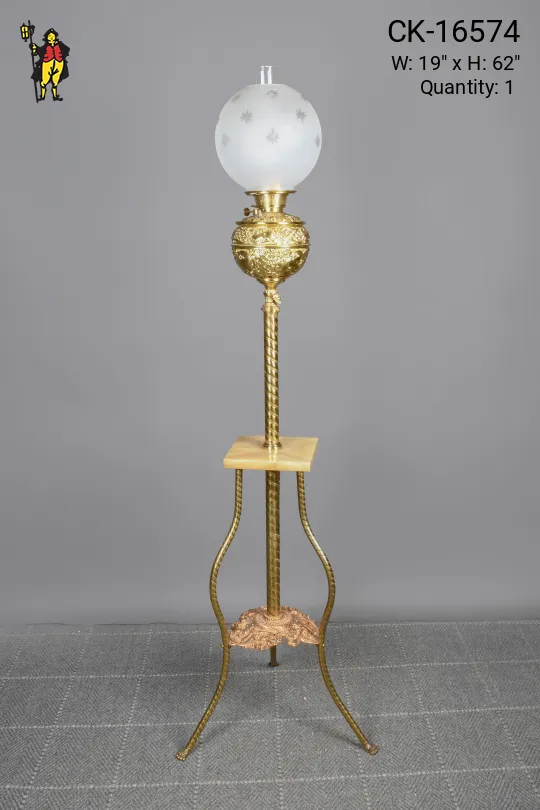 Brass Faux-Oil Victorian Floor Lamp