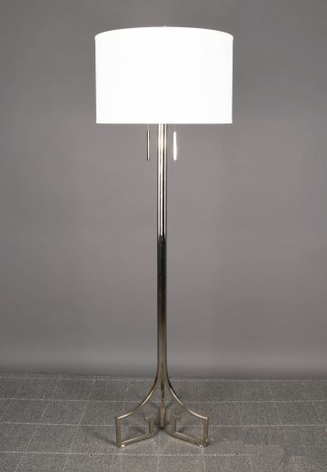 Modern Polished Nickel Floor Lamp