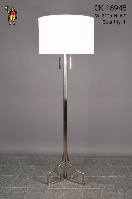 Modern Polished Nickel Floor Lamp