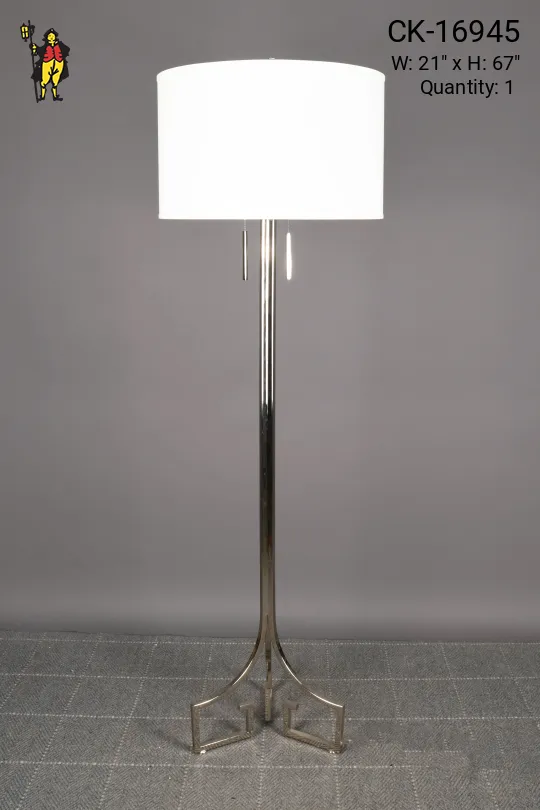 Modern Polished Nickel Floor Lamp