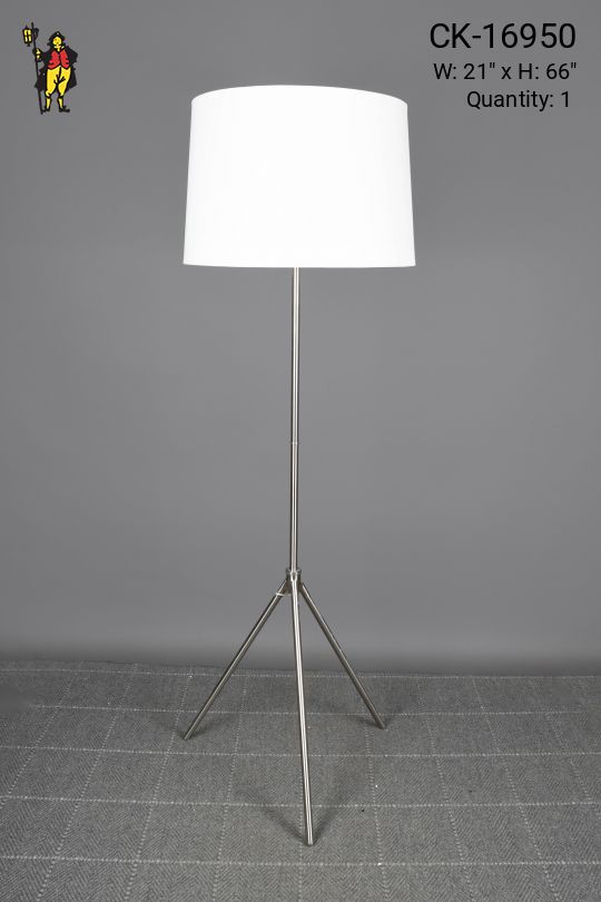 Modern Nickel Tripod Floor Lamp