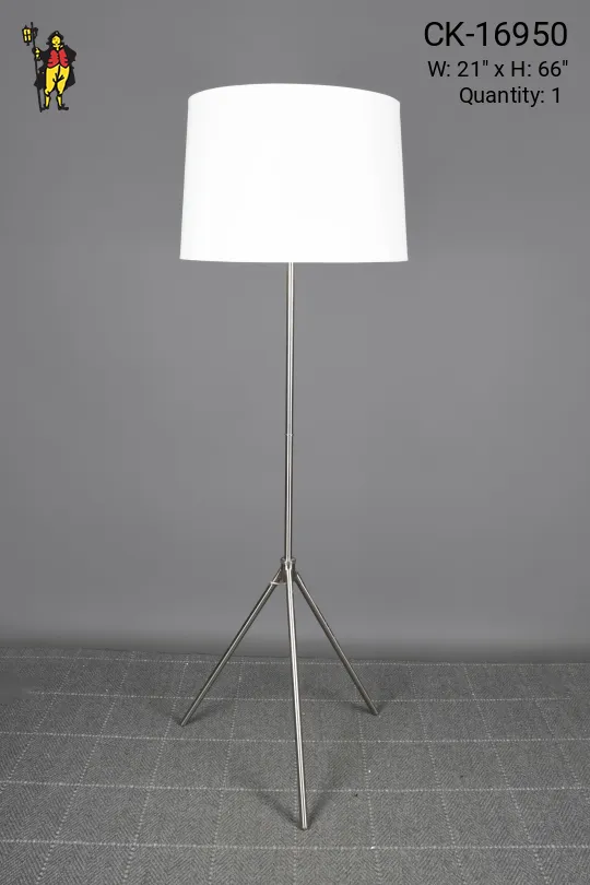 Modern Nickel Tripod Floor Lamp